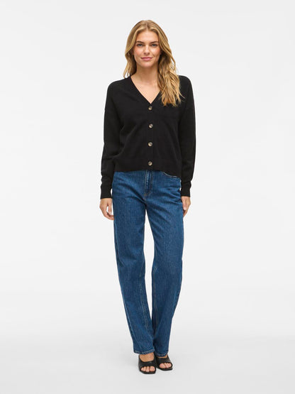 Viril V-Neck Knit Cardigan - Noos Sort