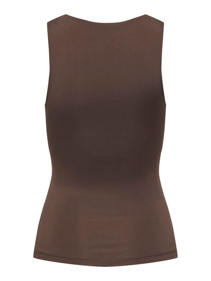 Onlea S/l 2-Ways Fit Top Jrs Noos Mørkebrun