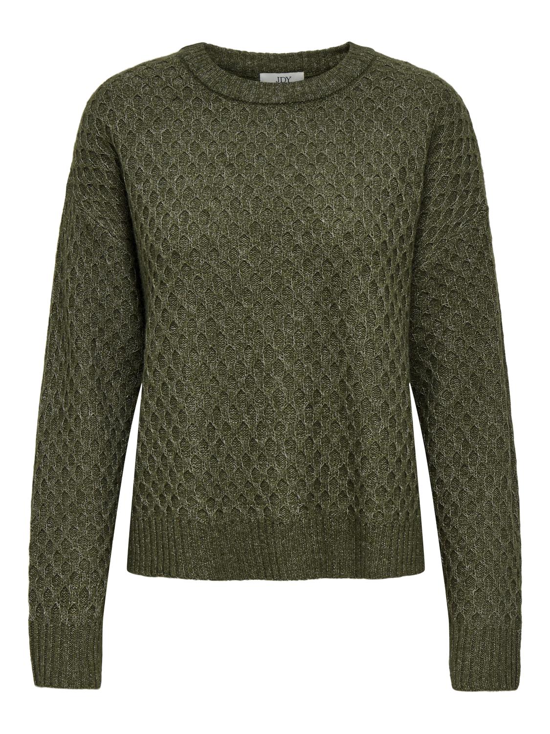 JDYBIGUM L/S O-NECK PULLOVER KNT Mørkegrønn