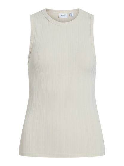 VIMIDESA O-NECK S/L TOP Lysegrå