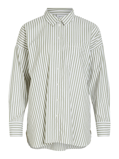 VIDARMA L/S LOOSE BUTTON SHIRT - NOOS Mørkegrønn