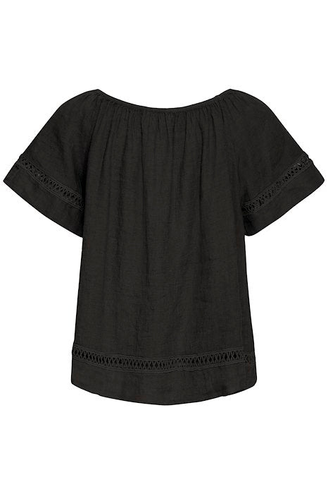 SBFONTANELLE SS BLOUSE Jet Black