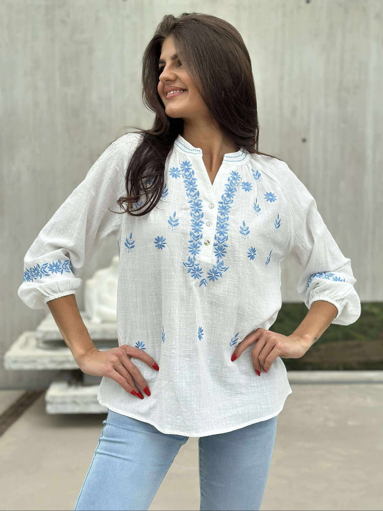MYNTHE BLUSE Lyseblå