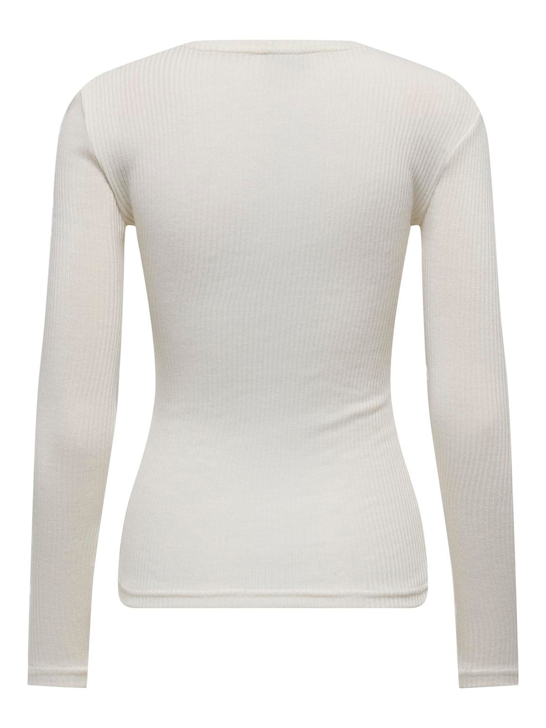 JDYSUMA RIB L/S WOOLBLEND PLCK TOP JRS Hvit