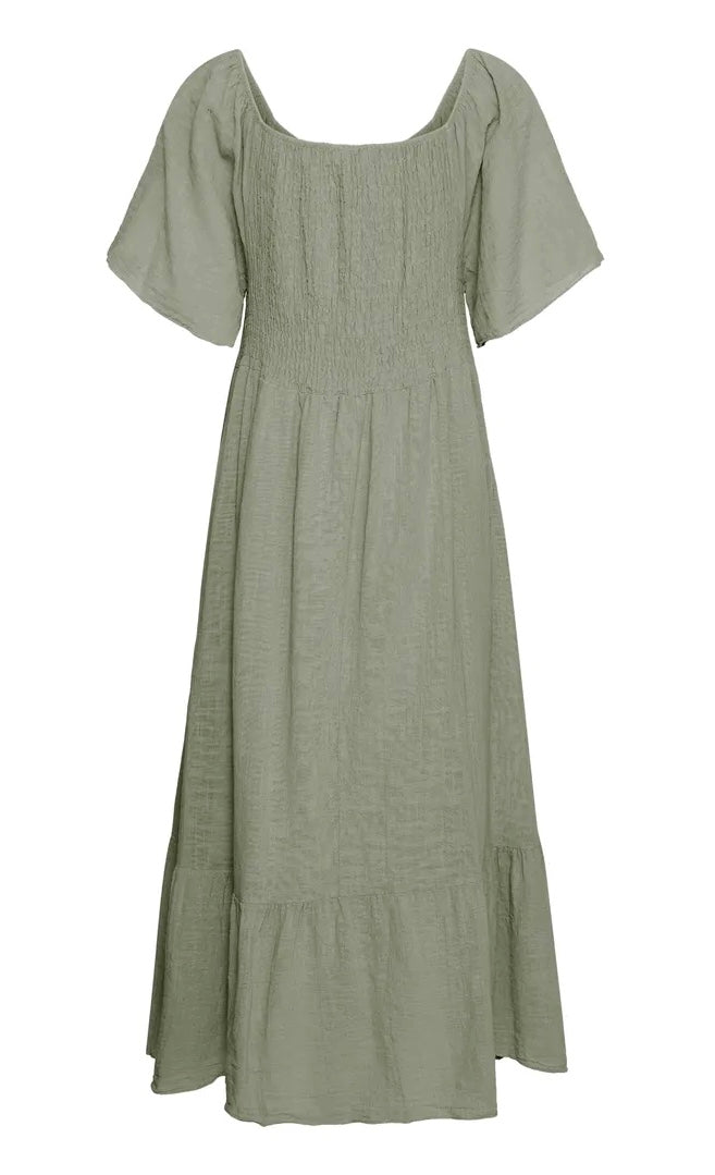 SBALEXA SOLID DRESS 2 Khaki
