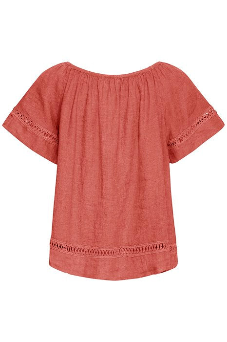 SBFONTANELLE SS BLOUSE Redwood
