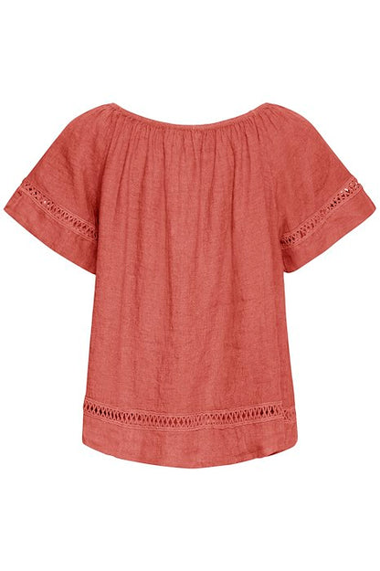 SBFONTANELLE SS BLOUSE Redwood