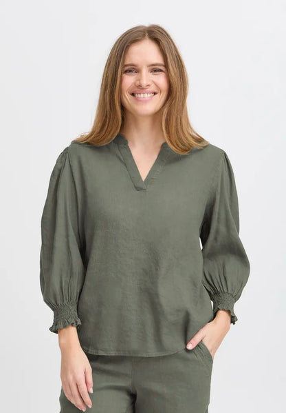PZLUCA 3/4 sl.blouse Oliven