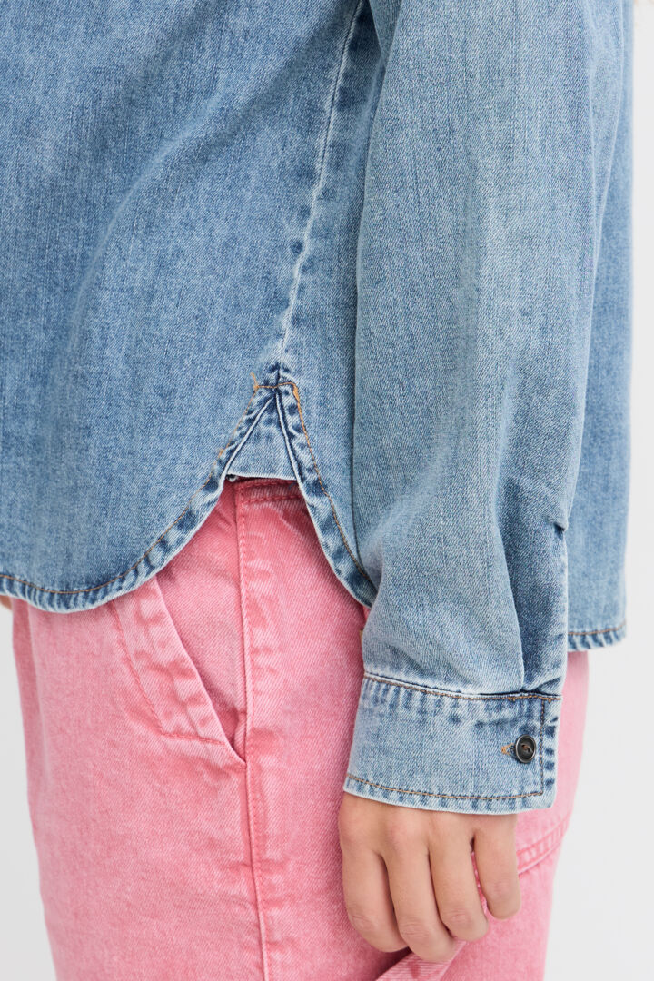PZSYLVIE LS BLOUSE Jeansblå