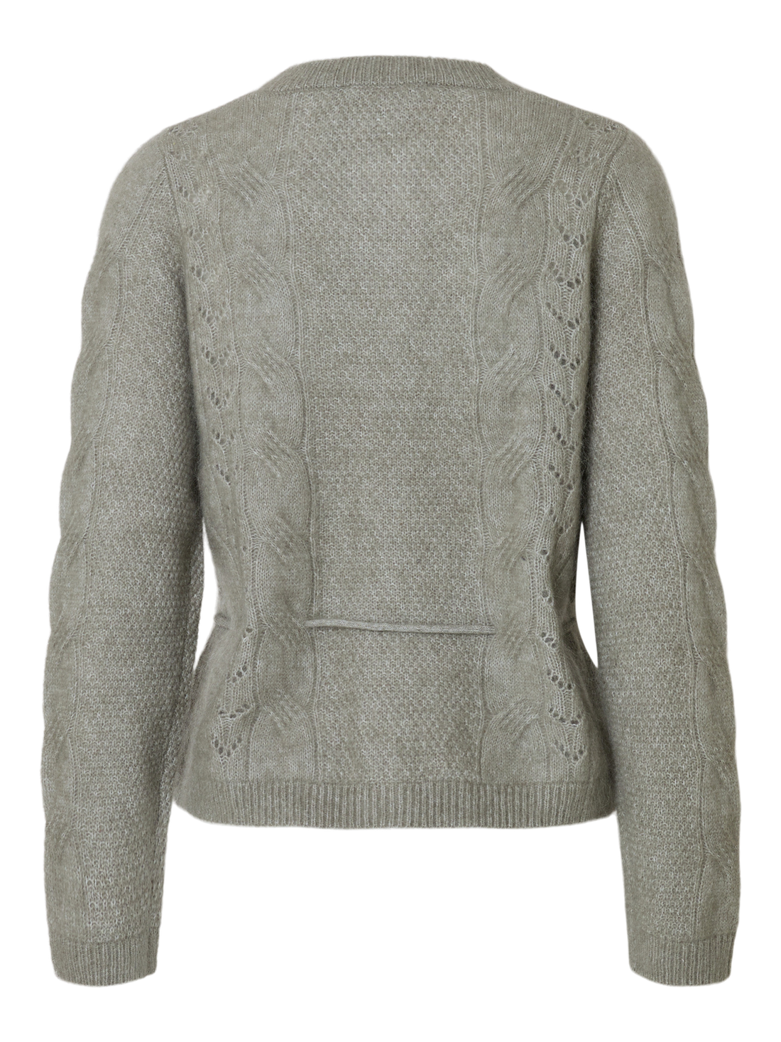 SLFVERA LS KNIT BELT CARDIGAN EX Mellomgrå