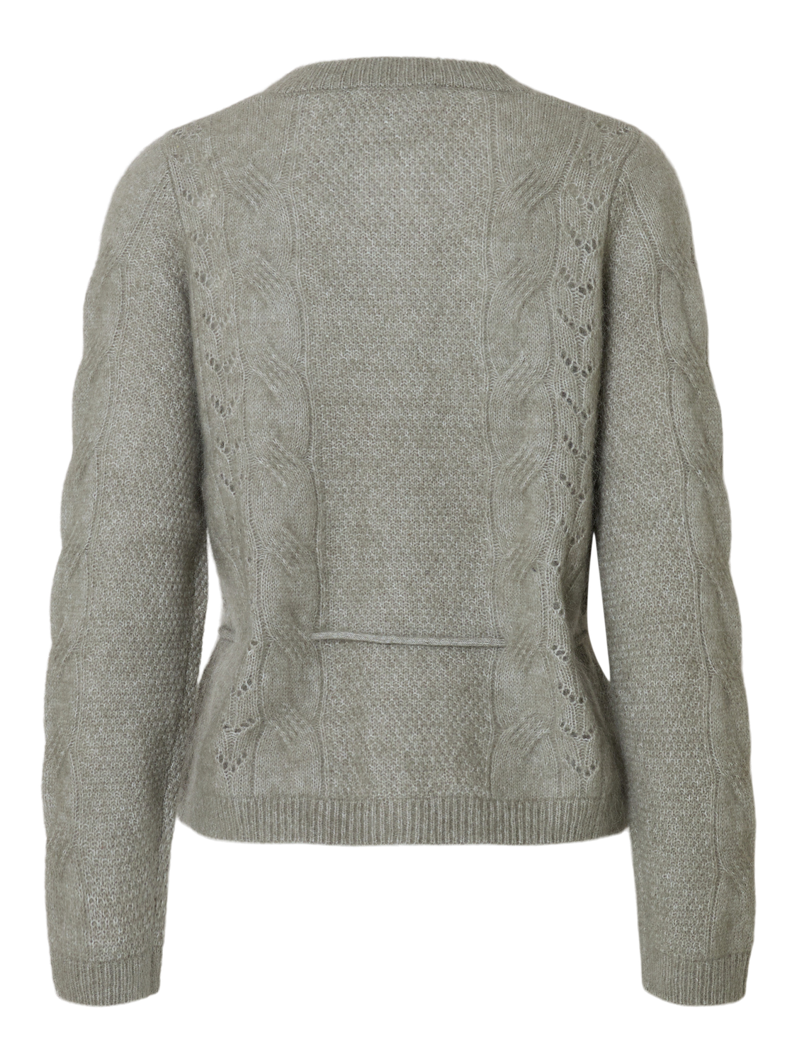 SLFVERA LS KNIT BELT CARDIGAN EX Mellomgrå