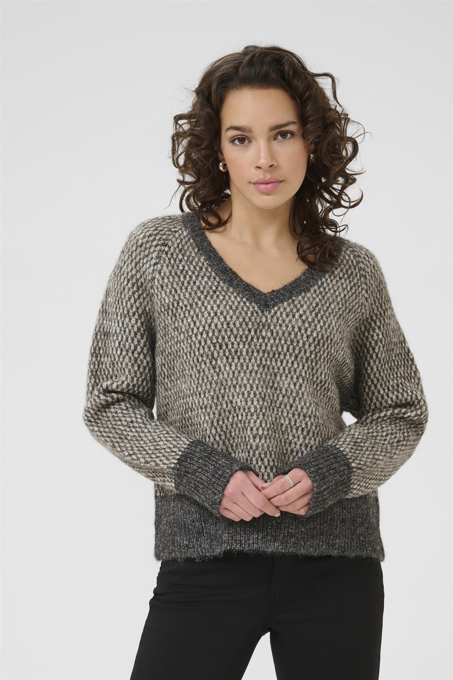 Kamelinda Pullover Dark Grey M./Feather Gray M.