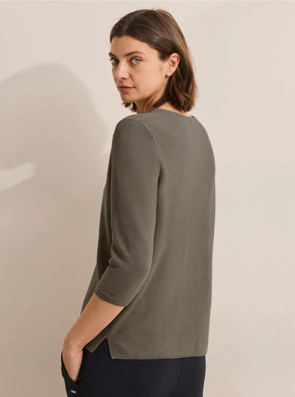 TOS structured roende neck Taupe