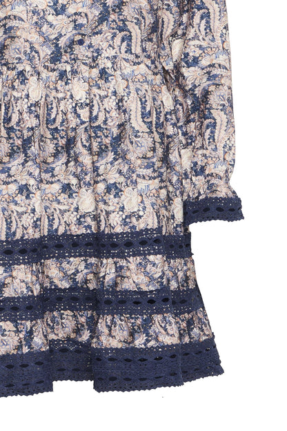 Pzpernille Dress Dark Blue Paisley Printed