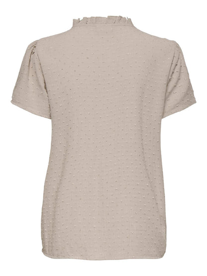 JDYLIMA LIFE S/S TOP WVN NOOS Lysegrå