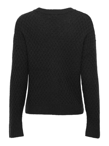 JDYBIGUM L/S O-NECK PULLOVER KNT Sort