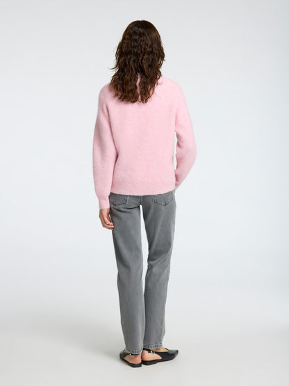 SLFLULU LS KNIT SHORT CARDIGAN B NOOS Lys Rosa