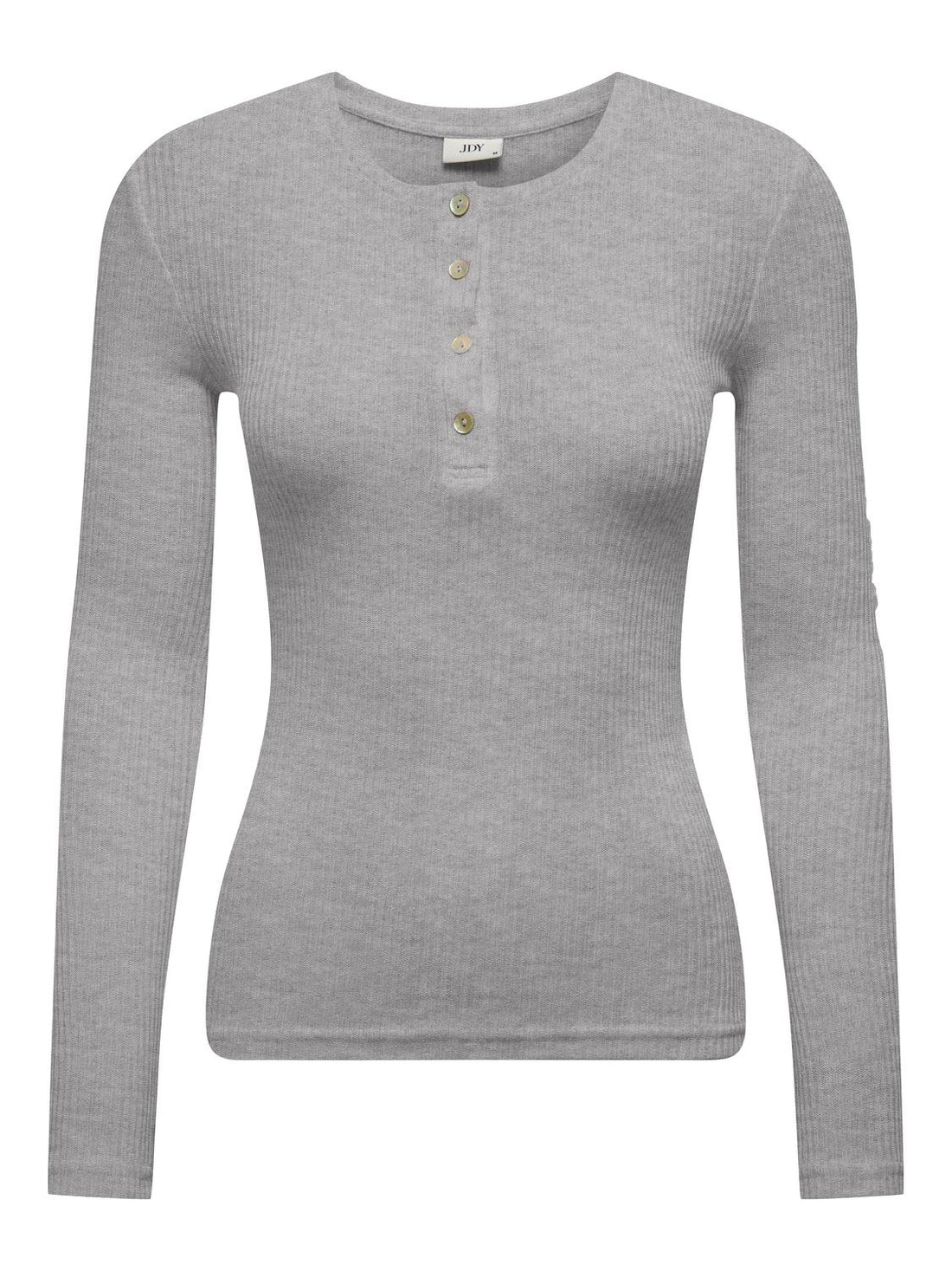 JDYSUMA RIB L/S WOOLBLEND PLCK TOP JRS Lysegrå