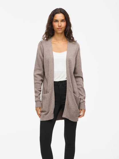 Viril Open L/s Knit Cardigan - Noos Mørkegrå