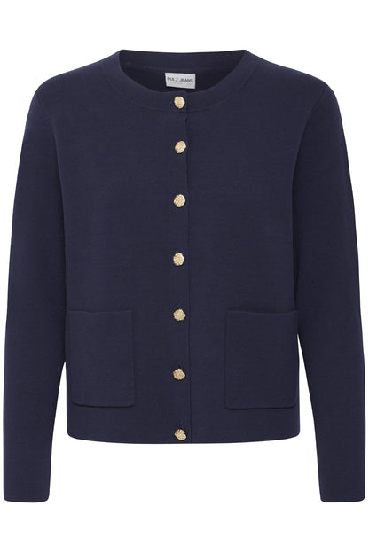 Pzsara Short Cardigan Dark Sapphire