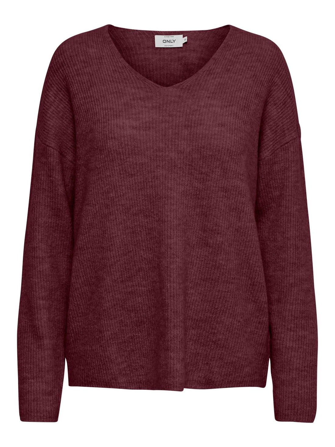 Onlcamilla V-Neck L/s Pullover Knt Noos Mørkerød