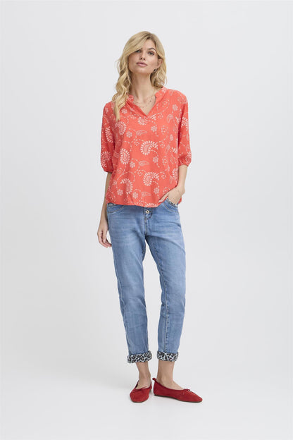 SBGIULIA SS BLOUSE Hibiscus