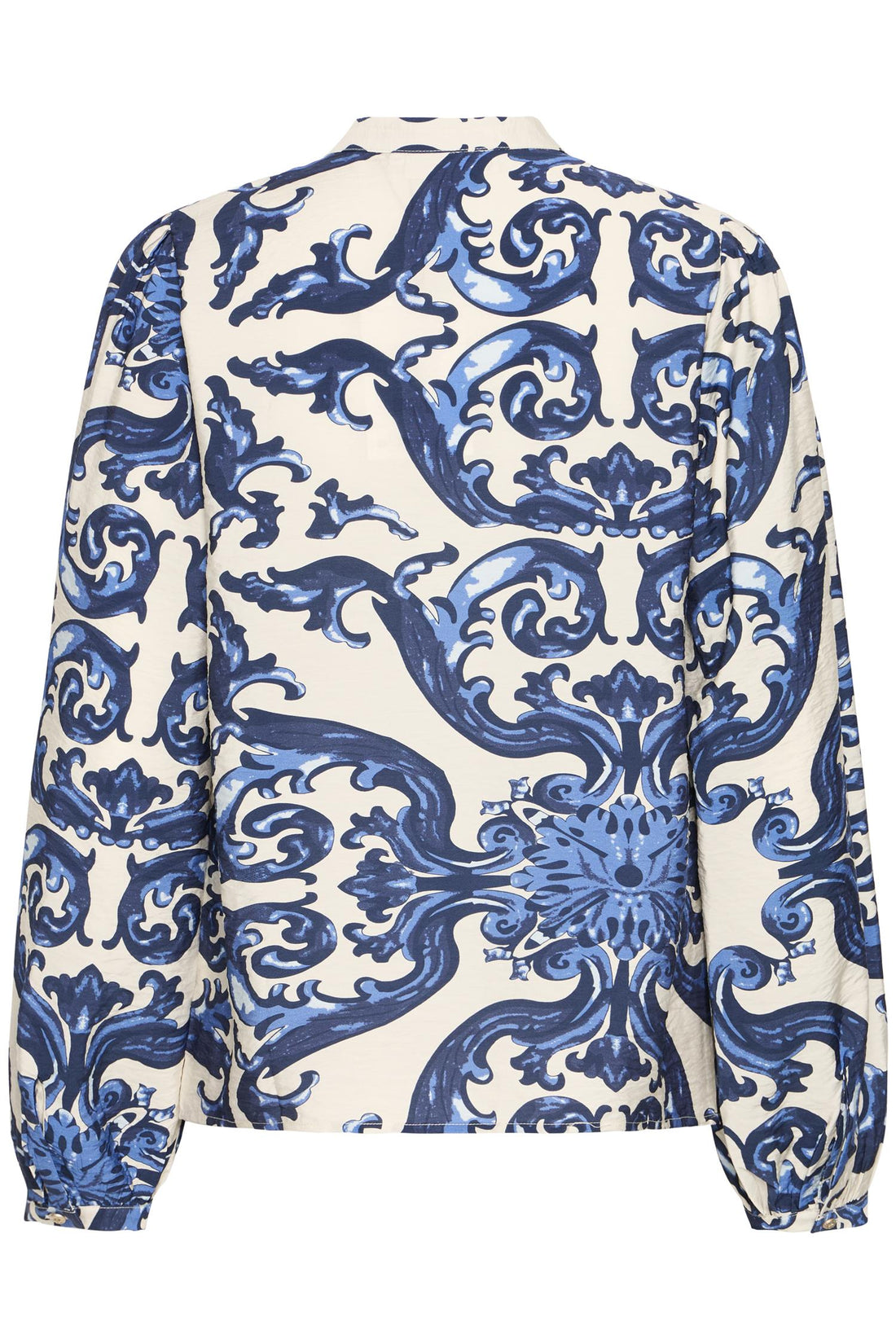 Pzcarrie Blouse Off White Blue Rococo Print