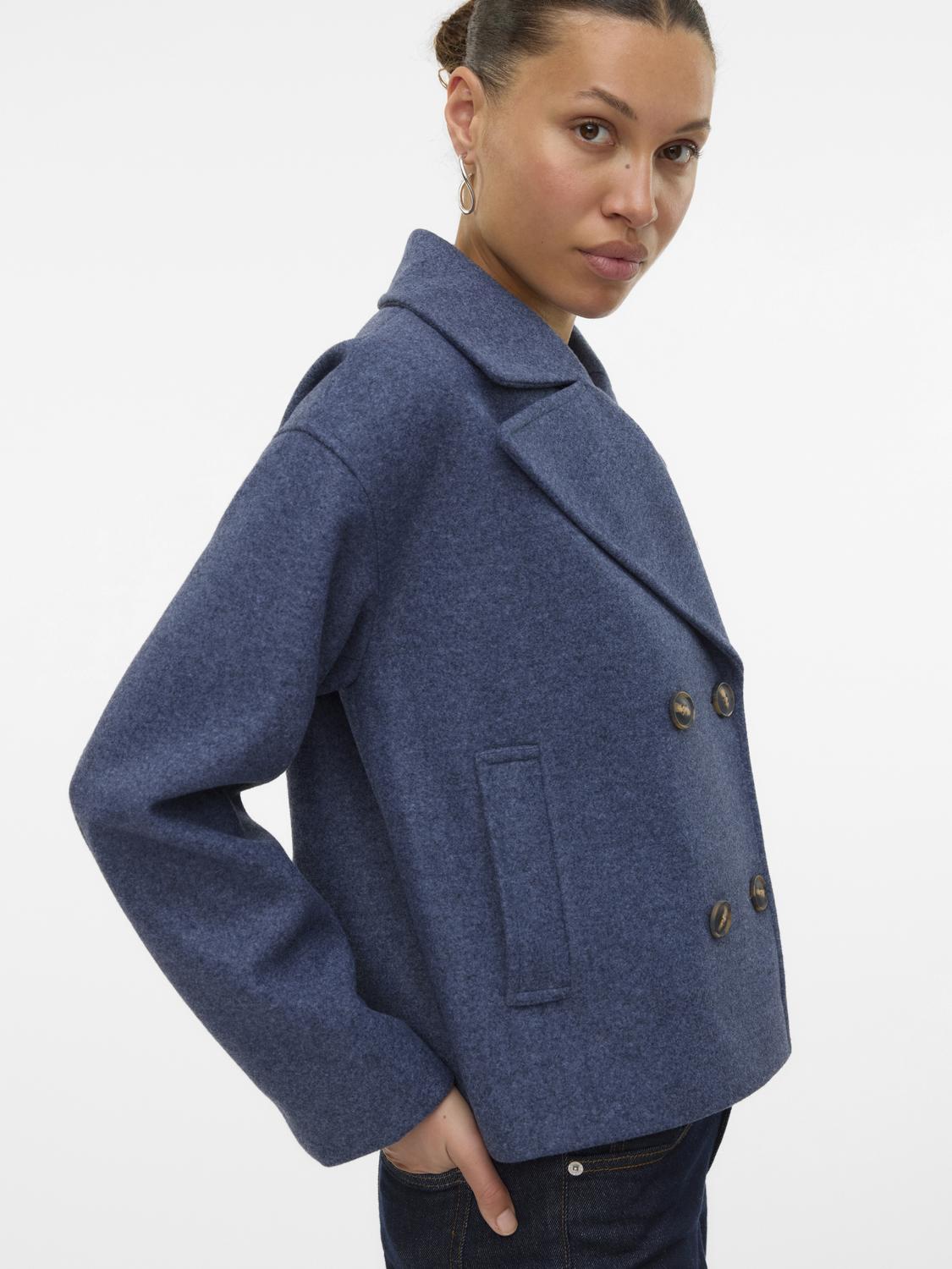 Vmvinceline Short Jacket Noos Mellomblå