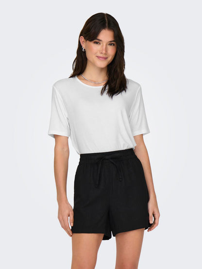 JDYMILA S/S O-NECK TOP JRS Hvit