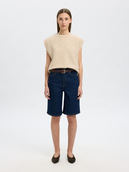 Slflulu Sl Knit Vest Lysegrå