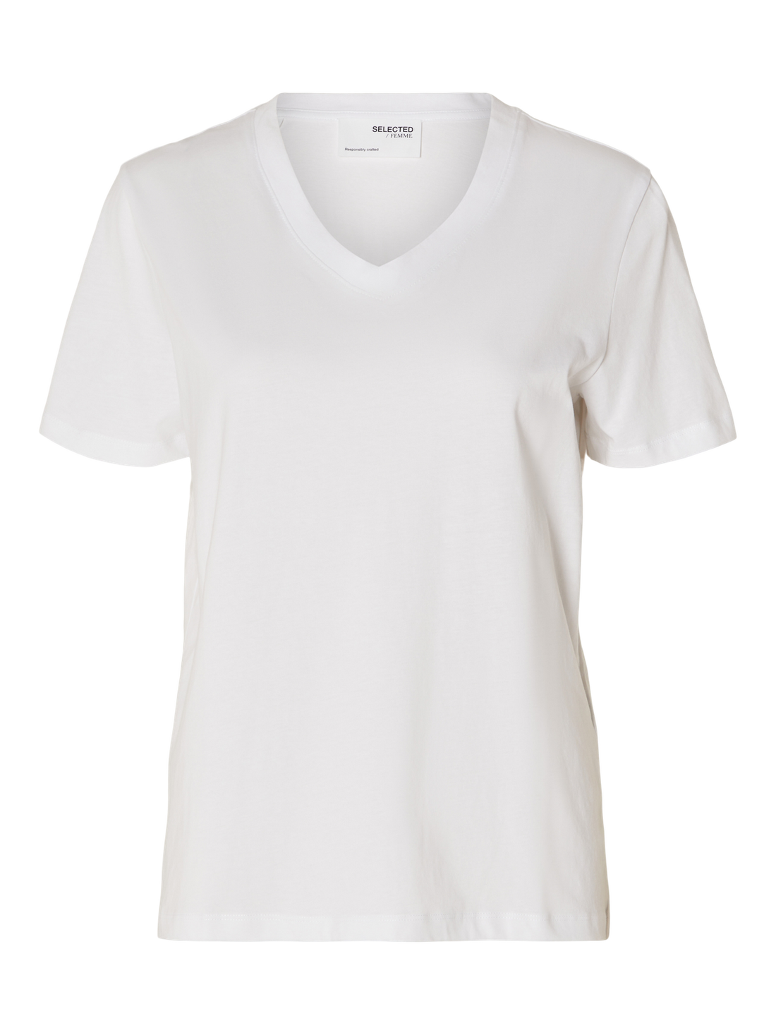 SLFMYESSENTIAL SS V-NECK TEE NOOS Hvit