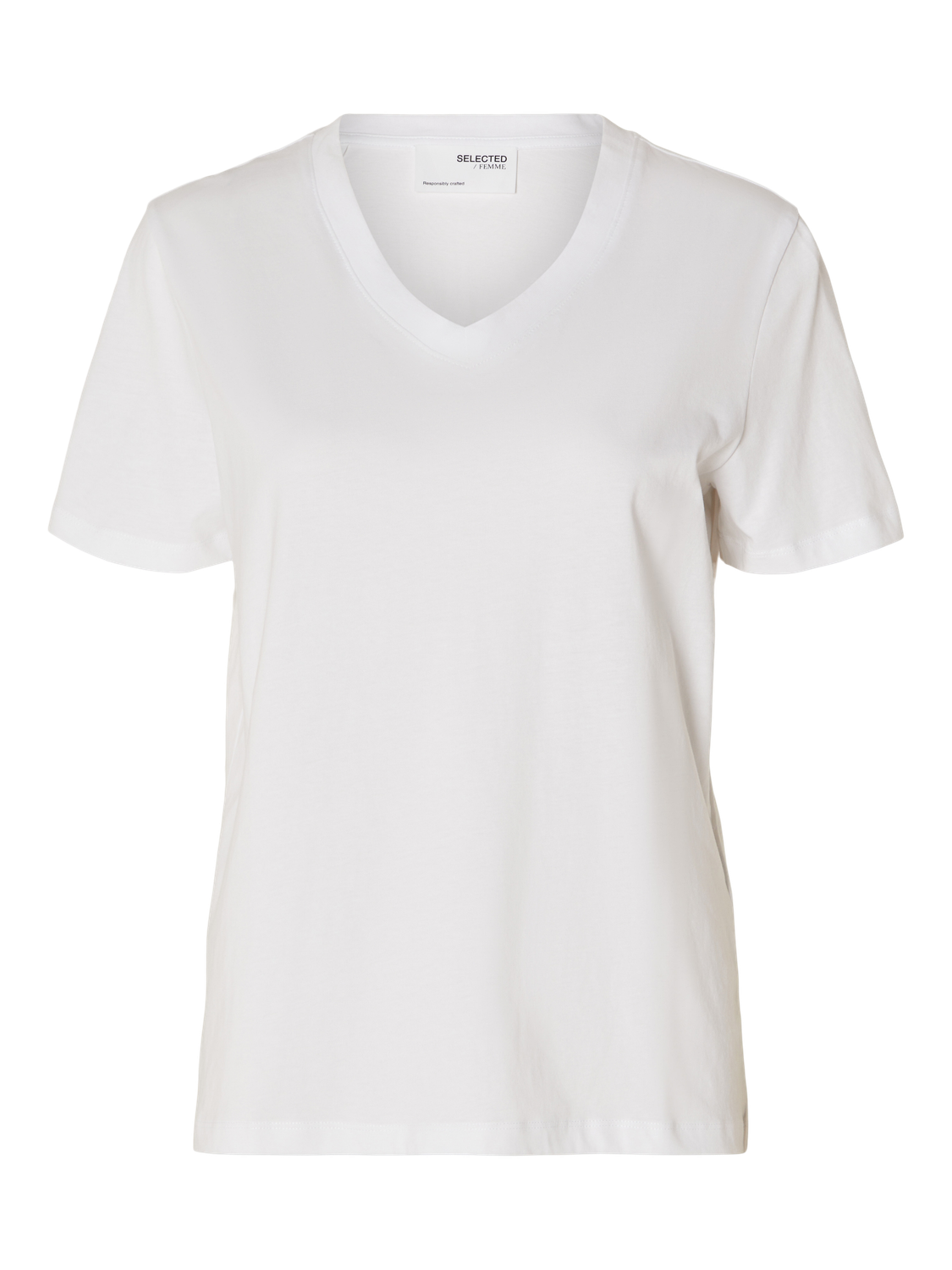 SLFMYESSENTIAL SS V-NECK TEE NOOS Hvit
