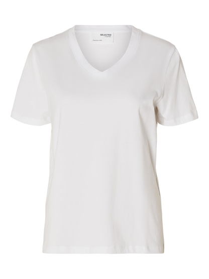SLFMYESSENTIAL SS V-NECK TEE NOOS Hvit