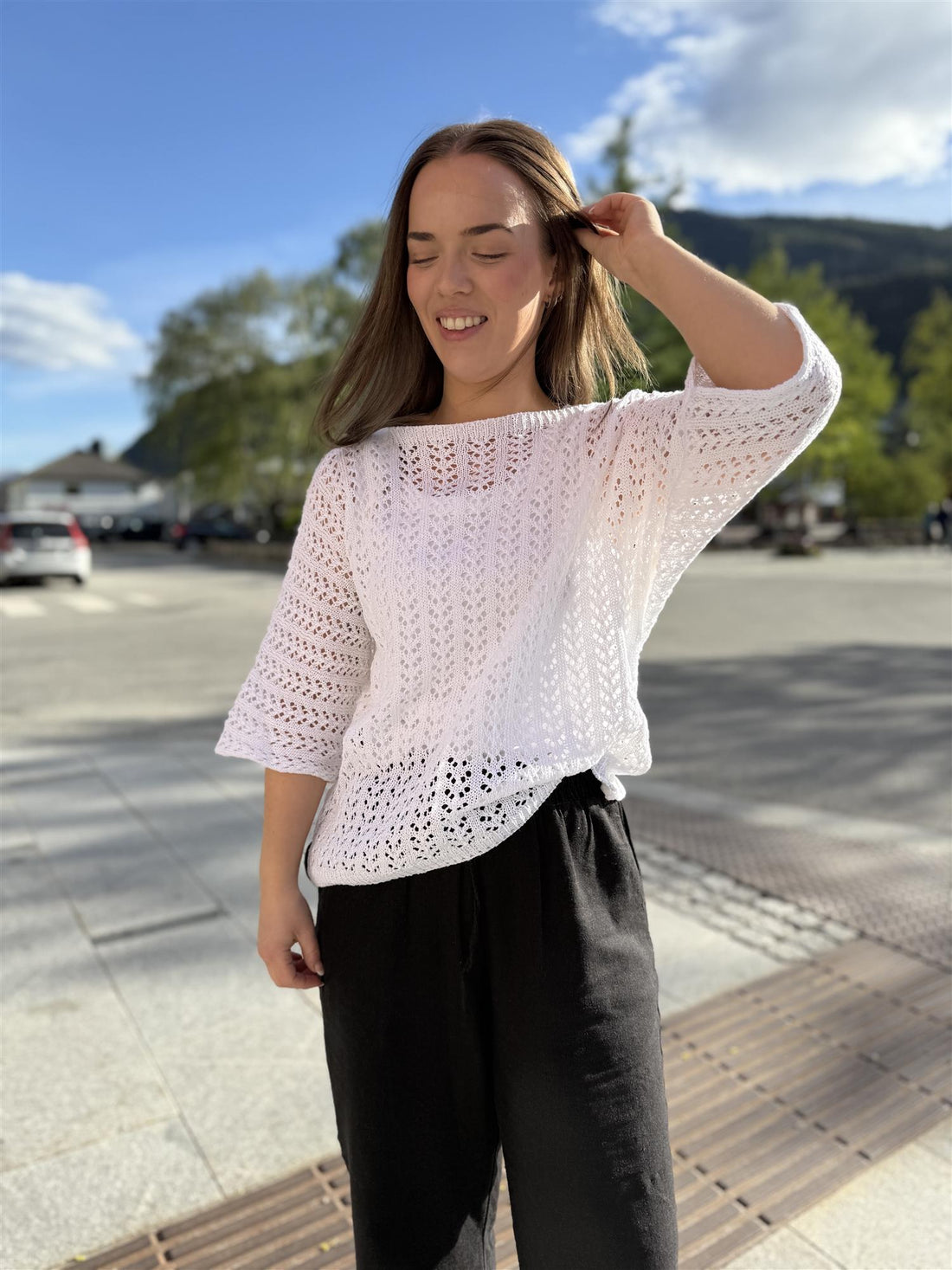 SBGITTE KNIT BLOUSE Snow White