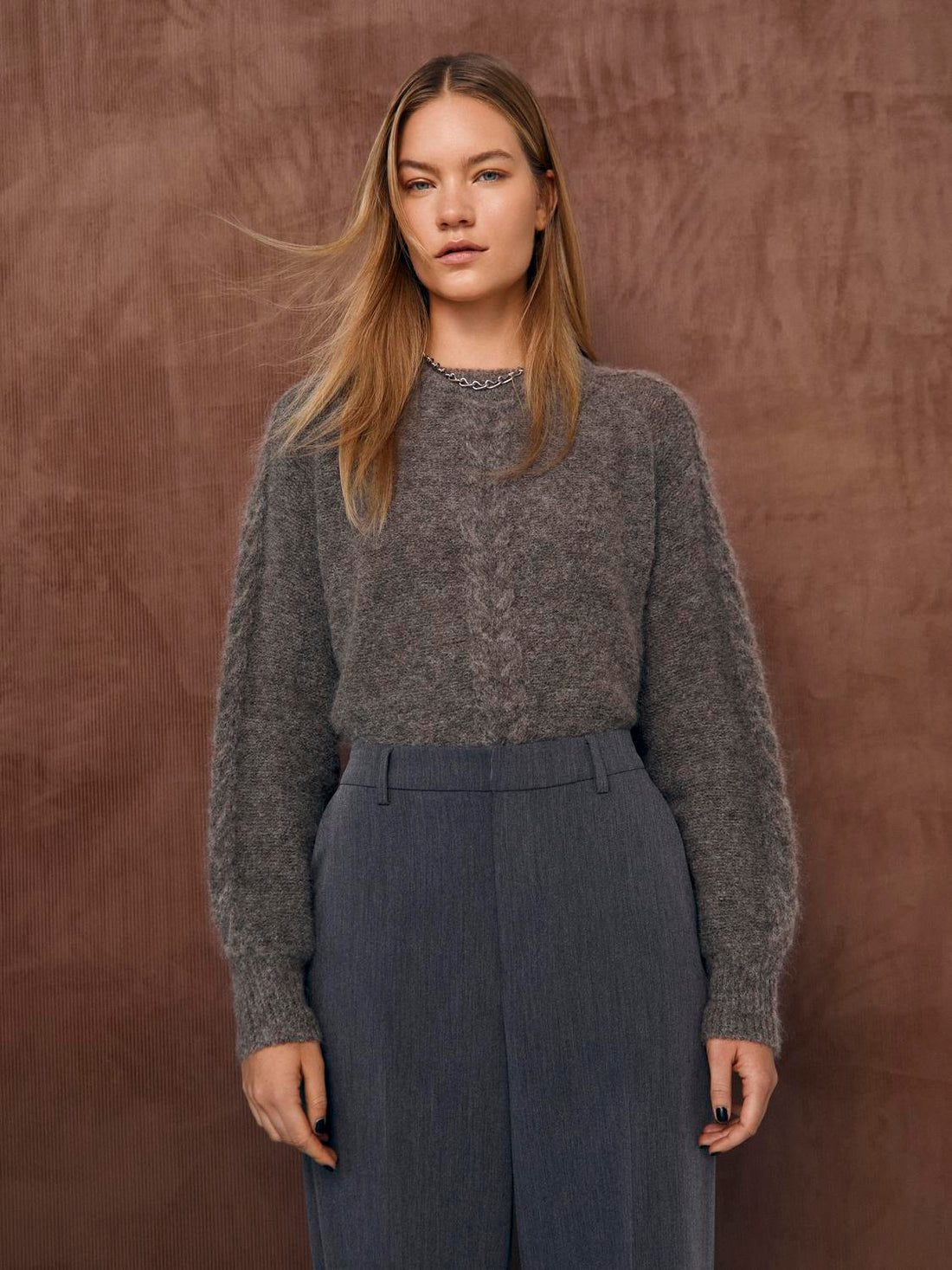 OBJNETE LO KNIT PULLOVER NOOS Mellomgrå