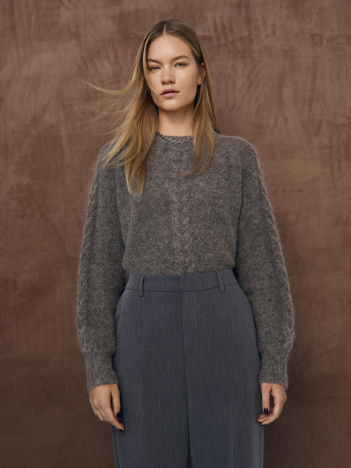 OBJNETE LO KNIT PULLOVER NOOS Mellomgrå