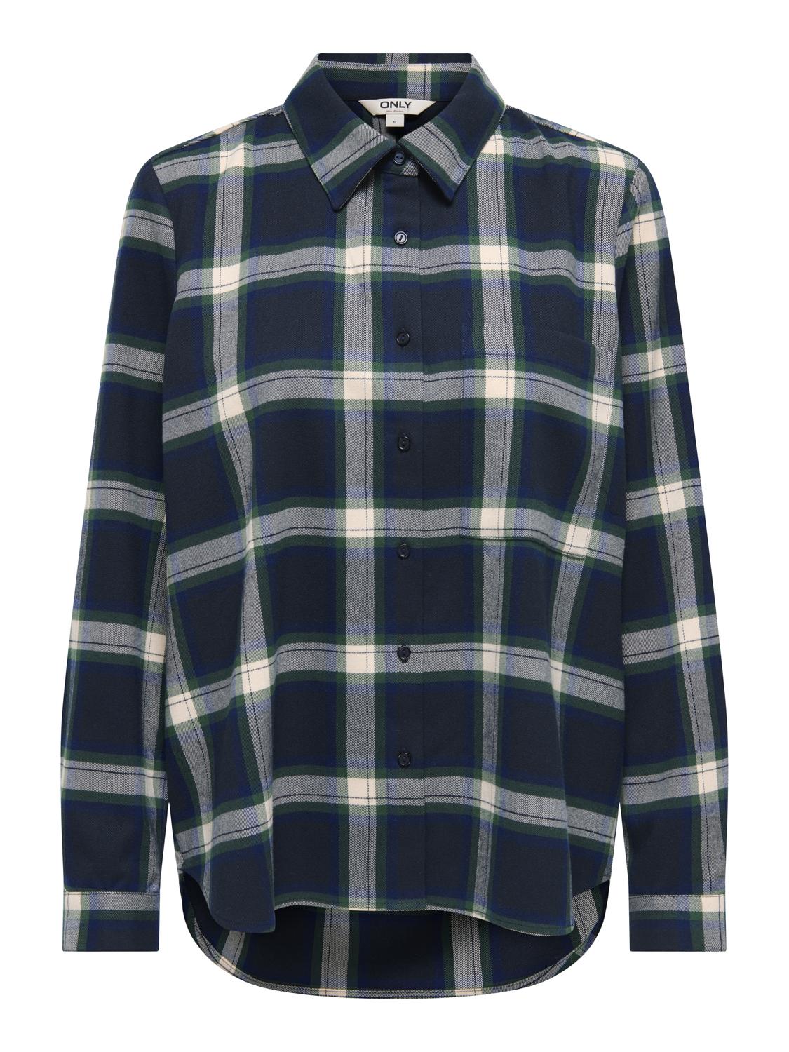 Onlwren Check Shirt Wvn Mørkeblå