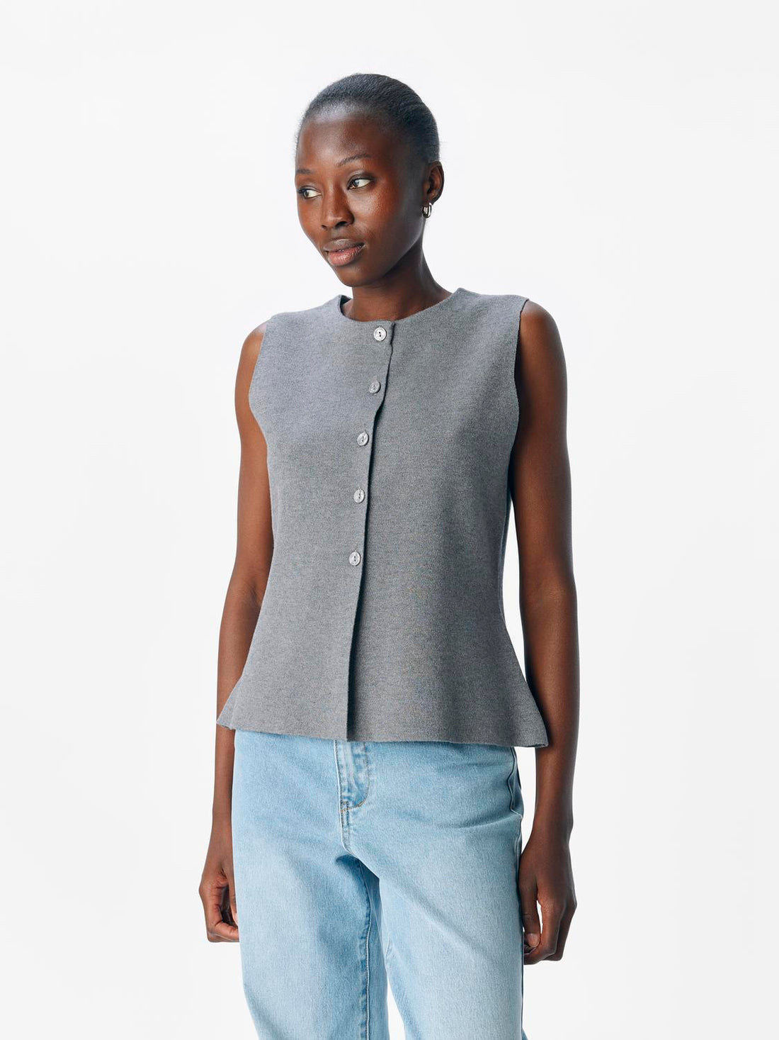 Objreynard Re Knit Vest Div Mellomgrå