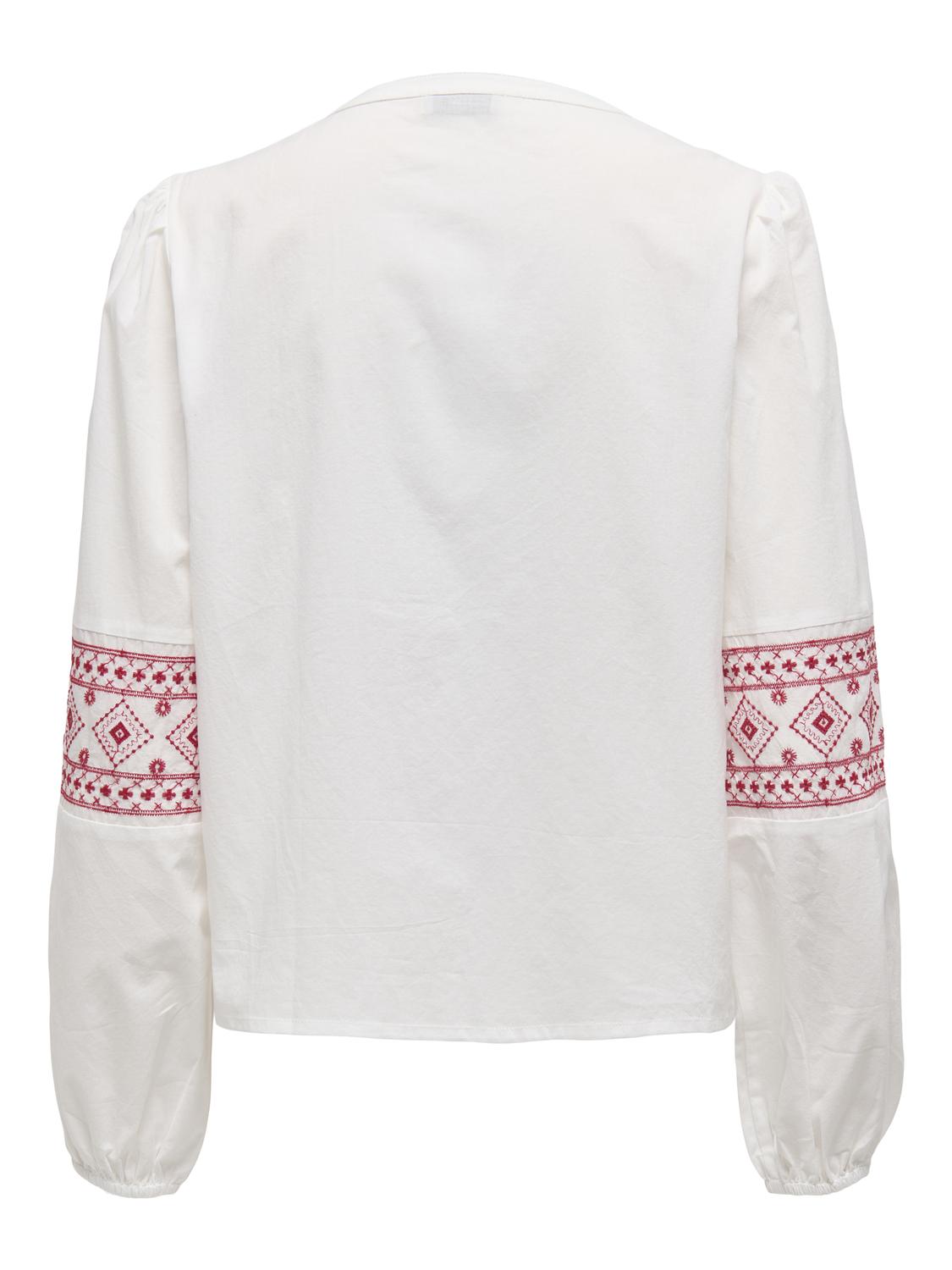 JDYLULU L/S EMBROIDERY SHIRT WVN Cloud Dancer