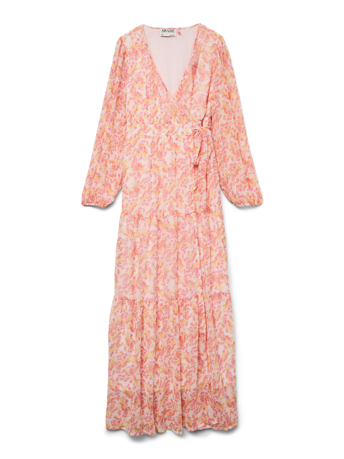 AWAUDORA LS LONG WRAP DRESS Oransje