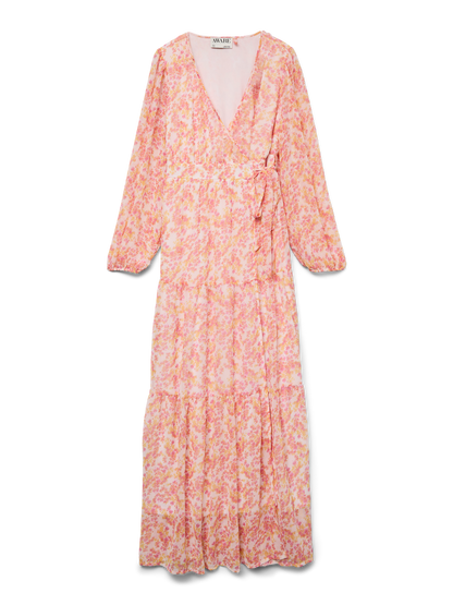 AWAUDORA LS LONG WRAP DRESS Oransje