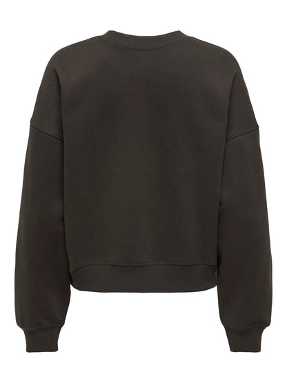 Onlbest L/s Print Crew Neck Swt Mørkebrun