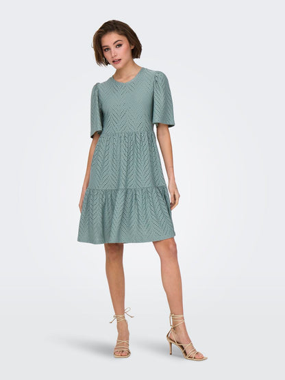 JDYCARLA CATHINKA S/S DRESS JRS NOOS Mellomgrå