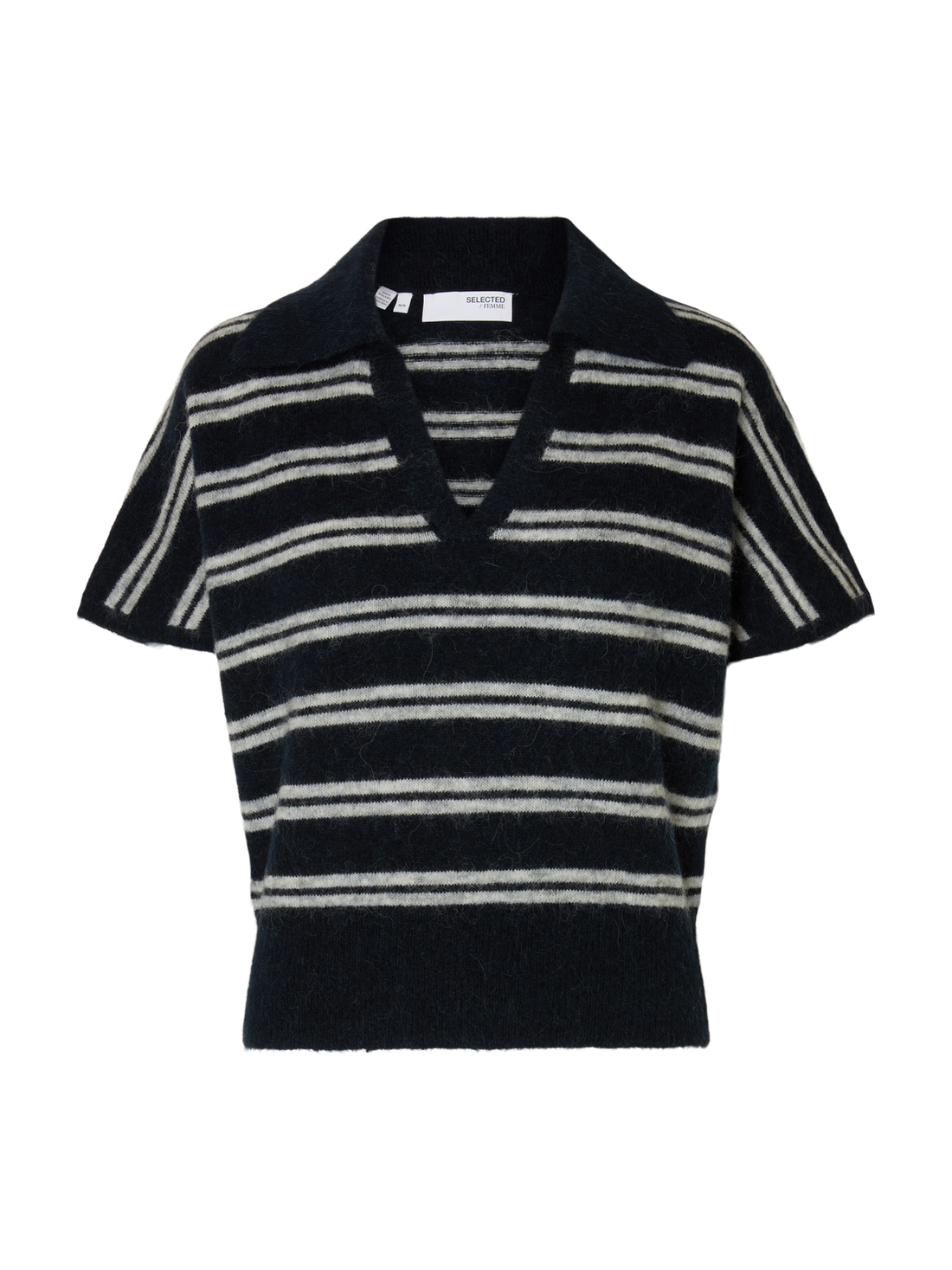 Slflulu Ss Knit Polo Mørkeblå
