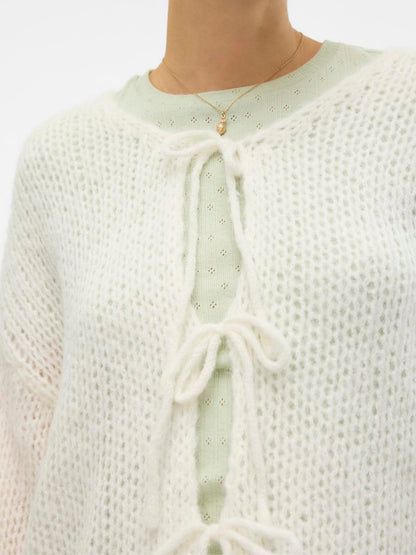VMALOA LS BOW CARDIGAN GA EXP Klar Hvit