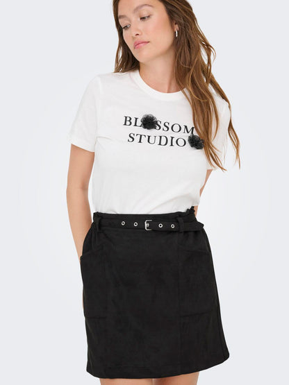 Onldiane Heidi Life Faux Suede Skirt Otw Sort