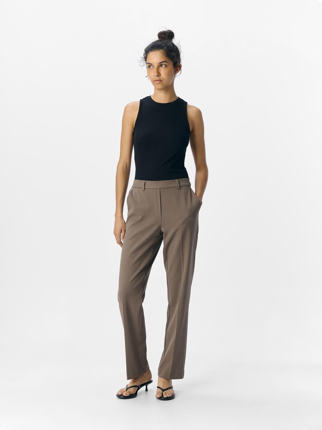 Objlisa Mw Straight Pant Noos Mellomgrå