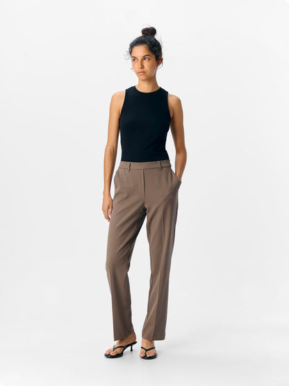 Objlisa Mw Straight Pant Noos Mellomgrå
