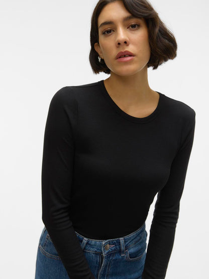 AWIRWINA LS O-NECK TOP NOOS Sort