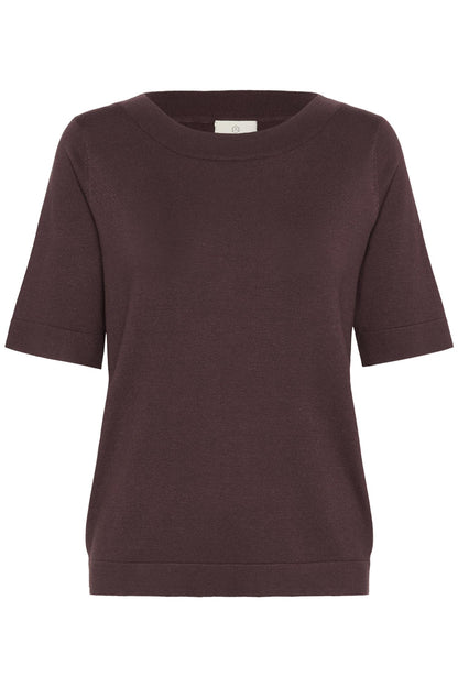Kalizza Boatneck Solid Pullover Fudge